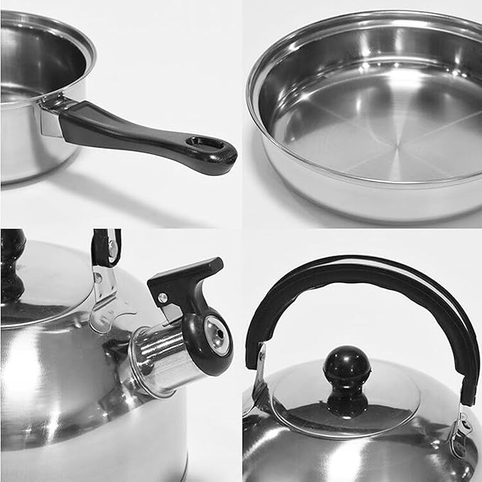 Generic Home Kitchen Cookware Sets Long Handle Pasta Pot Multifunction with Glass Lid 31cm