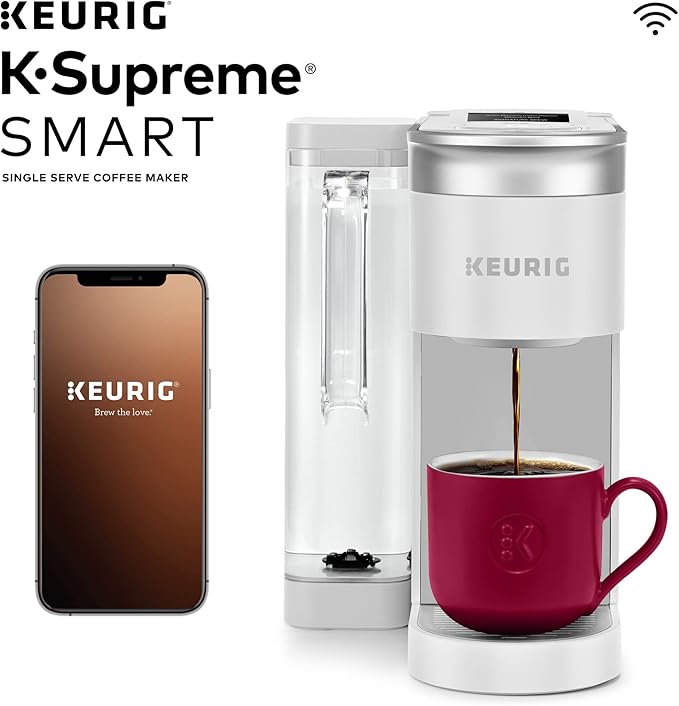 Keurig K-Supreme SMART Single Serve Coffee Maker With WiFi Compatibility 4 Brew Sizes &amp 3-Month Brewer Maintenance Kit Includes Descaling Solution Water Filter Cartridges &amp Rinse Pods 7 Cou