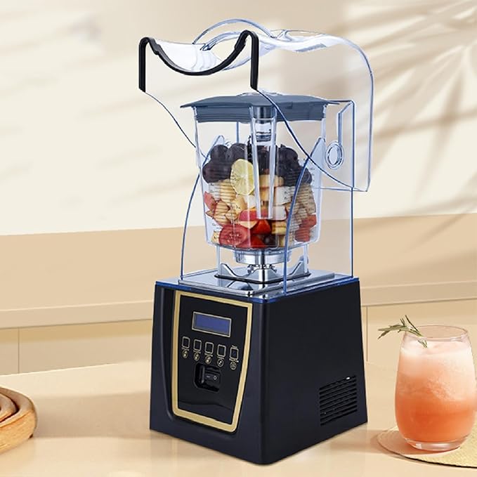 Commercial Blender with Soundproof Shield 70 Oz Quiet Professional Blenders Heavy Duty Blender with Strong and Quiet Professional-Grade Power Self-Cleaning220V