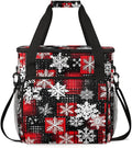 Xmas Snowflakes Coffee Maker Carrying Bag Christmas Snowflakes Travel Storage Bag Compatible with K-Mini or K-Mini Plus Single Serve Coffee Brewer Carrying Case with Pockets &amp Shoulder Strap