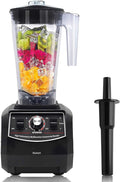 Huanyu Professional Countertop Blender 100 oz Variable Speed &amp Pulse Feature for Fruit Smoothie Ice Soy Milk Hot Soups Frozen Desserts Crush Mix Home Commercial 2200W G5500 (220V Euro Plug Black)