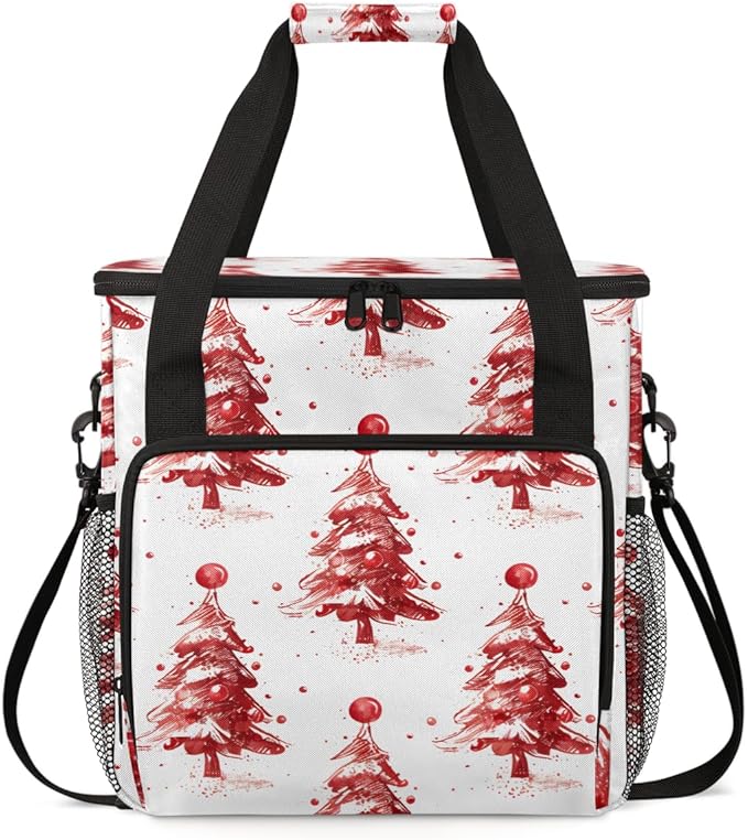 Fantastic Tree Xmas Coffee Maker Carrying Bag Portable Travel Storage Tote Bag Compatible with K-Mini or K-Mini Plus Single Serve Coffee Brewer Carrying Case with Multiple Pockets &amp Shoulder Str