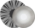 The Art of Lines Dinnerware Set service for 2Lightweight Round Plates Bone China Dinnerware SetsSteak Dinner Plates Dish Set (4Pcs) a beautiful gift LJW369