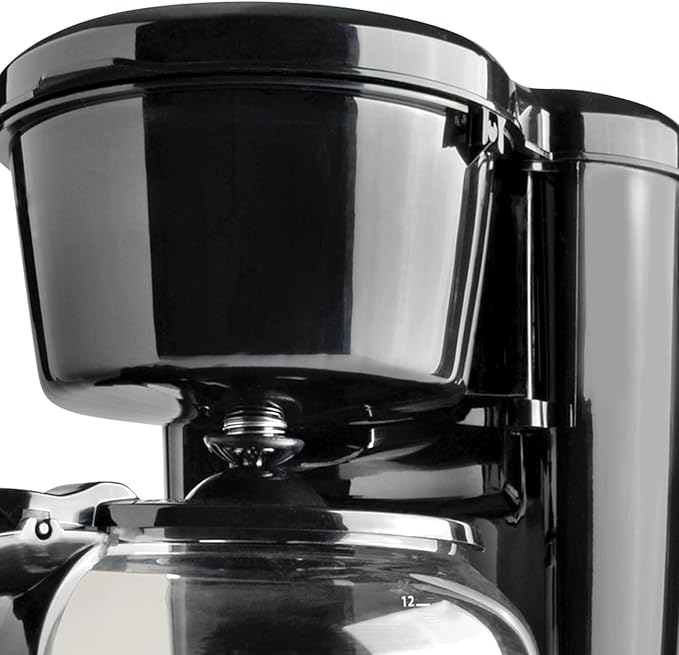 CC-1203-12C 12-Cup Coffee Maker Stainless-Steel Coffee Maker with Glass Coffee Pot Carafe and Reusable Coffee Filter