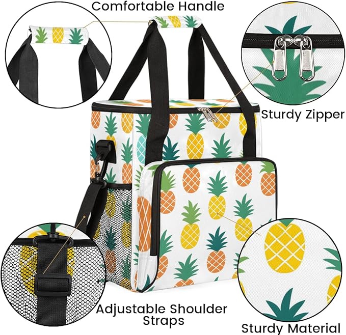 Coffee Maker Carrying Bag Pineapple Single Cup Coffee Maker Travel Bag Compatible with Keurig K-Mini or K-Mini Plus Portable Storage Bag with Shoulder StrapAZ-212