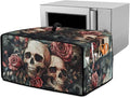 Skull Rose Printed Bread Maker Cover Heavy Duty Toaster Oven Air Fryer Cover for Kitchen Counter Anti Dust Toaster Oven Dust Covers with Accessory Pockets Green