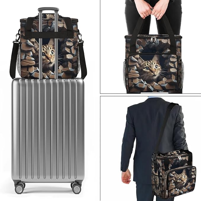 Funny Cat Coffee Maker Travel Bag for K-Mini or K-Mini Plus Single Serve Coffee Brewer Portable Storage Tote Case for Tarvel