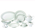 57Piece Gold Border Porcelain Dinnerware Set-Service For 8-Carlotta-Mix &amp Match