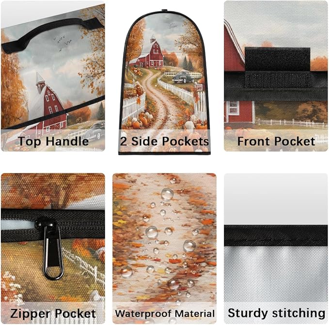 cfpolar Kitchen Aid Mixer Cover Compatible with 6-8 Quarts Pumpkin Castle Autumn Stand Mixer Cover Kitchen Aid Mixers Accessories Appliance Organizer Bag Dust Covers with Zipper Pocket