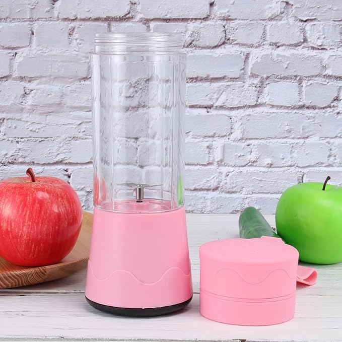380ml Mini Rechargeable Juicer Machine Portable Smoothie Bottle Pink Random Style