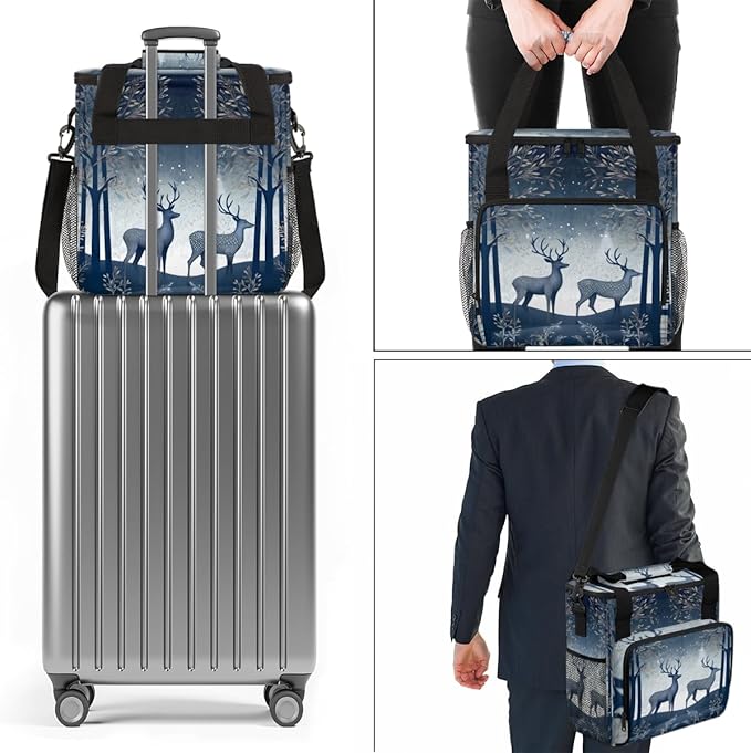 Forest Giraffe Coffee Maker Carrying Bag Gothic Giraffe Travel Storage Bag Compatible with K-Mini or K-Mini Plus Single Serve Coffee Brewer Carrying Case with Multiple Pockets &amp Shoulder Strap