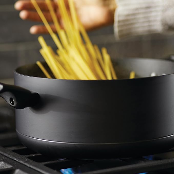 Farberware Power Base Nonstick Cookware/Pots and Pan Set 12 Piece - Matte Black