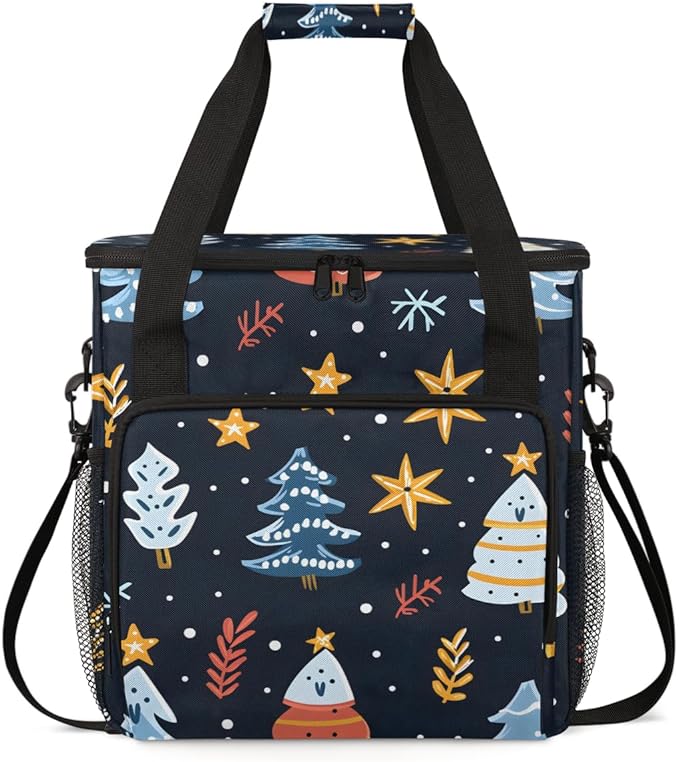 Mystical Tree Coffee Maker Carrying Bag Christmas Festivals Travel Storage Bag Compatible with K-Mini or K-Mini Plus Single Serve Coffee Brewer Carrying Case with Multiple Pockets &amp Shoulder Str