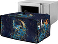 Heat-Resistant Toaster Oven Cover Faux Linen Polyester Appliances Dust Cover for Convection Toaster Oven Air Fryer with Top Handle Side Pockets Moon Butterfly Flower