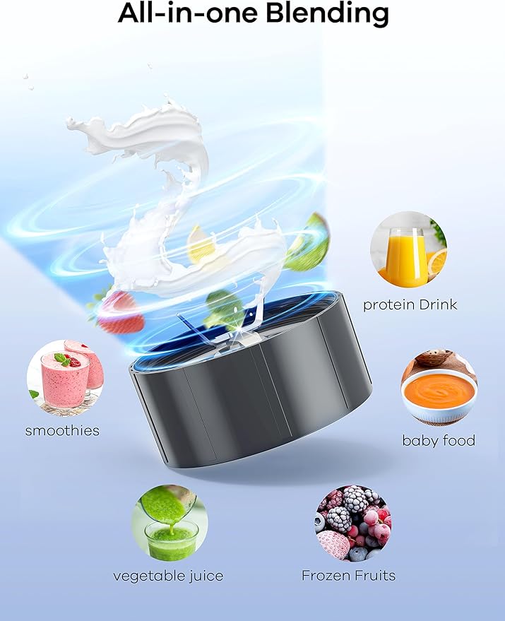 Ganiza Smoothie Blenders 14Pcs Personal Blender for Shakes and Smoothies for Kitchen with 3 Portable Blender Cups (1x24oz &amp 2X17oz) Single Serve Smoothies Maker for Juices Nutritious Recipe Gre