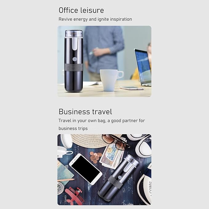 Portable Espresso Machine Travel Coffee Maker Compatible with NS Capsule &amp Ground Coffee Manually Operated Portable Espresso Maker for Home Office Camping