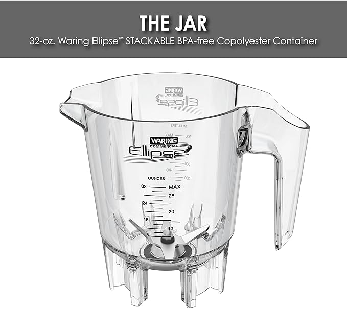 Waring Commercial 32 oz. Ellipse Copolyester Container with Drive Assembly and Single Charger