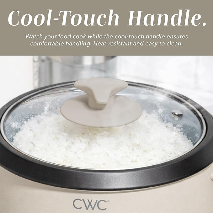 COOK WITH COLOR 6 Cup Rice Cooker 300W - Effortless Cooking and Perfectly Cooks 3 Cups of Raw Rice for 6 Cups of Cooked Rice Sand