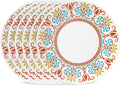 Corelle Vitrelle 10.25 Dinner Plates Set Triple Layer Glass and Chip Resistant Lightweight Round Plates 6-Piece Terracotta Dreams