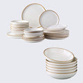 AmorArc Ceramic Dinnerware SetsHandmade Reactive Glaze Plates and Bowls SetsHighly Chip and Crack Resistant | Dishwasher &amp Microwave Safe Dishes Set Service for 4 (24pc)