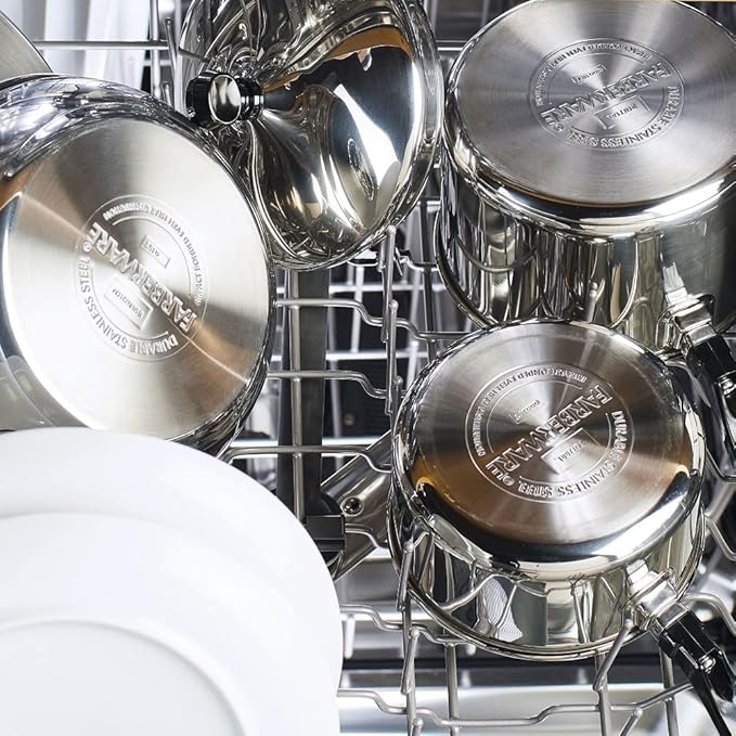 Farberware Classic Stainless Steel Cookware Pots and Pans Set 15-Piece50049Silver