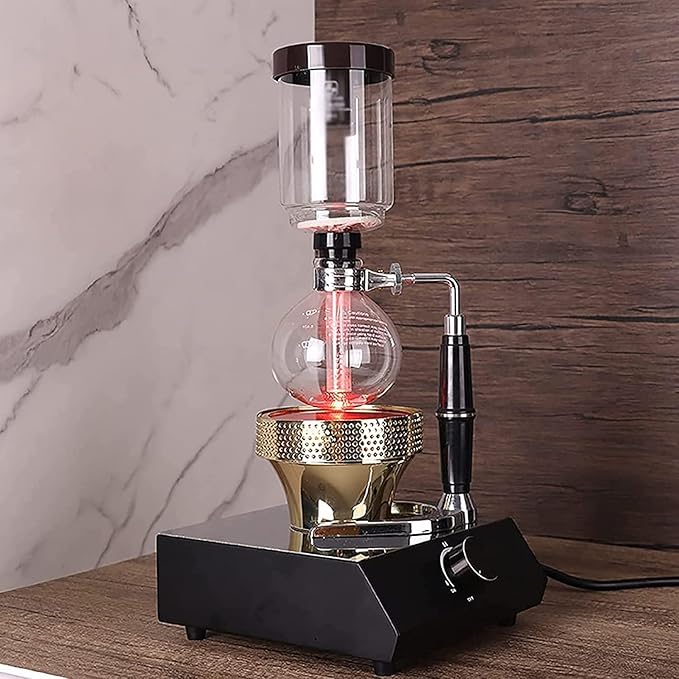 Portable Siphon Coffee Heating Burner 5 Speed Temperature Adjustment No Open Flame Heating Rotary Switches Adjustable Heat for Siphon Coffee Maker