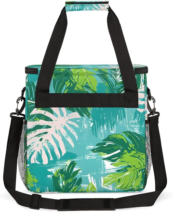 Plant - Leaves Coffee Maker Carrying Bag Portable Travel Storage Tote Bag Compatible with K-Mini or K-Mini Plus Single Serve Coffee Brewer Carrying Case with Multiple Pockets &amp Shoulder Strap