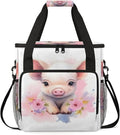 Pig Pattern Travel Coffee Maker Carrying Bag Large Organizer Storage Tote Bag Insulated Reusable Cooler Grocery Bags