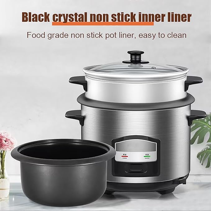 Rice Cooker Pot Style and Food SteamerHousehold 4.5/5.5/6.5L Stainless Steel Rice CookerOne TouchAutomatic Insulation(5.5L)