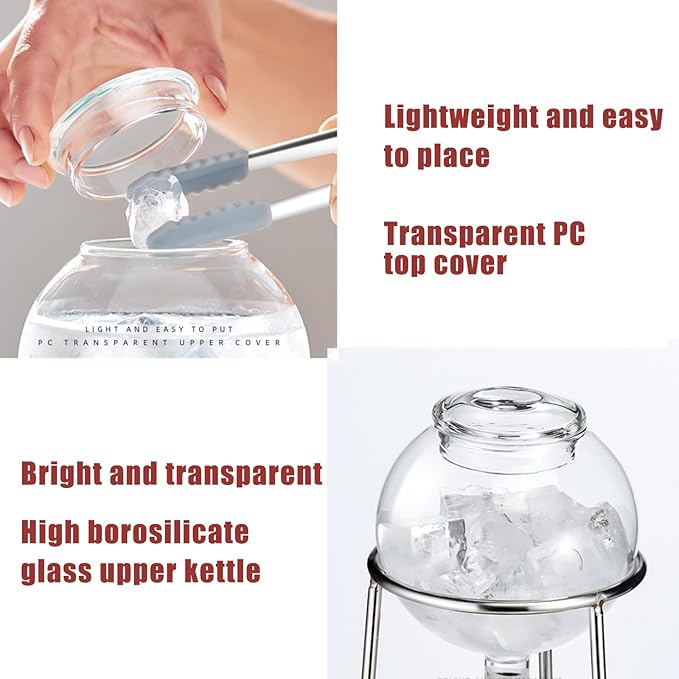 Drip Tower Coffee MakerCoffee Pot Ice Drip Coffee Maker Cold Brew Coffee MakerIced Coffee Maker Cold Brew Dripper Pot Cold Drip Coffee Tower Ice Coffee Machine Cold Brew Coffee for Cafe Home Kitchen
