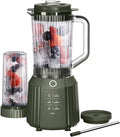 Countertop Blender with Pitcher and To-Go Cup 1100W High-Power Blender Stainless Steel Blade Multiple Speed Settings (Dusty Moss)