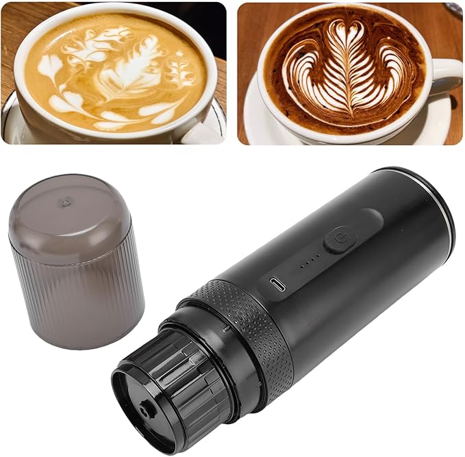 Portable Coffee Maker Automatic Capsule Coffee Machine with 7500mAh Battery and 100W Italian Pump Pressure for Travel Camping Car Outdoor