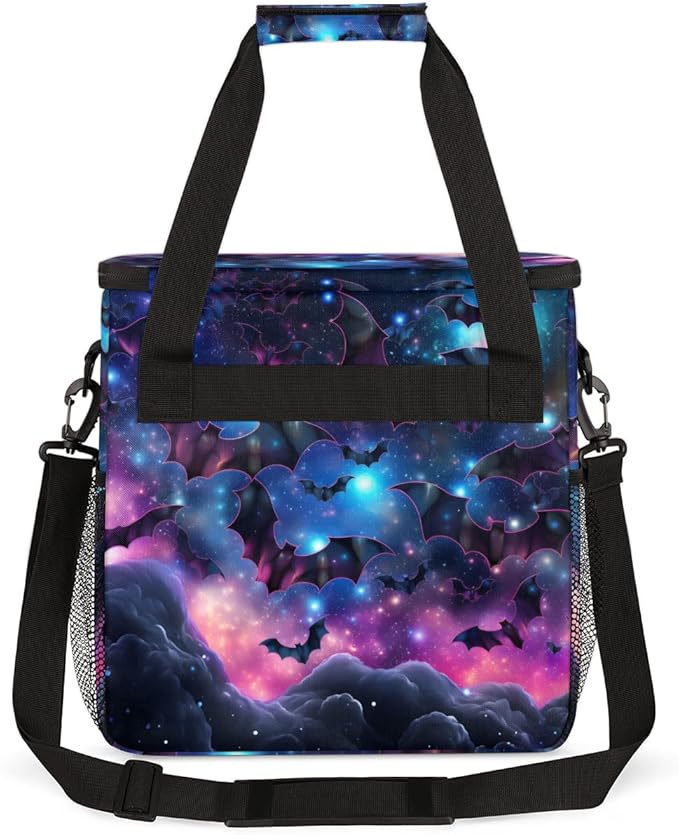 Magical Bat Coffee Maker Carrying Bag Glitter Bat Travel Storage Bag Compatible with K-Mini or K-Mini Plus Single Serve Coffee Brewer Carrying Case with Multiple Pockets &amp Shoulder Strap