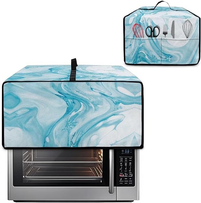 Doojoayie 6 Slice Toaster Cover Bread Machine Cover with Top Handle Design Kitchen Small Appliance Dust Protetor Stain Resistant Universal Fit Marble Print