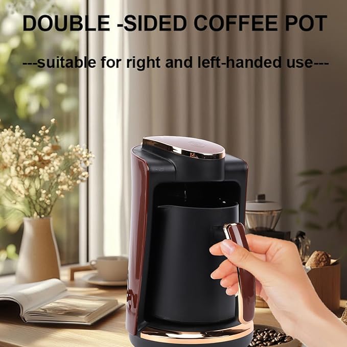 Electric Turkish Coffee Maker 550W 250ML Single Cup Coffee Machine with Durable Construction Compact for Home Office Travel