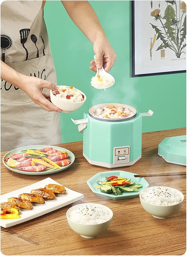 Portable Mini Rice Cooker Electric Travel Rice Cooker Small Removable Non-Stick Pot Keep Warm Function Suitable