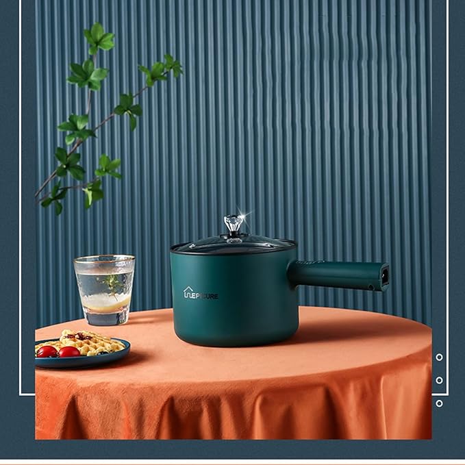 Small Rice Cooker 2.5l Electric Frying Pan With SteamerMultifunction Portable Nonstick Frying Pan Household Multifunctional Frying Steaming And Boiling Noodle Cooker For Student Dormitory(BlueWit