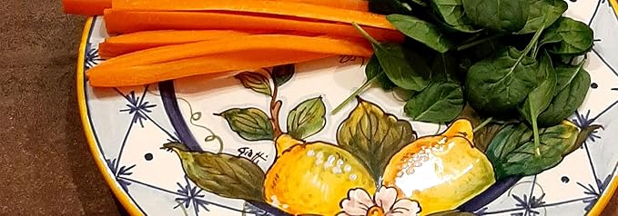Italian Ceramic dinnerware set - Hand Painted kitchen Soup Bowls sets for 4 - Made in ITALY Tuscany - Italian Pottery dinner plates - Home Decor lemon Ischia Ceramics dishes set - Service For 4