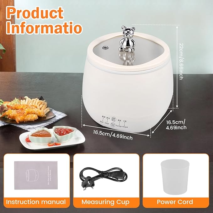 THEGA 1.8L Electric Rice Cooker 18 Minutes Fast Cooking Rice Cooker for 1-6 People with Keep Warm Function Automatic Cooking Non-Stick Inner Pot Measuring Cup for Home Cooking(White)