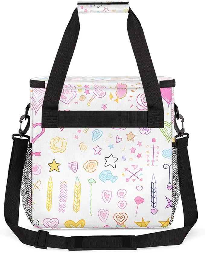 Star Heart Coffee Maker Carrying Bag Portable Travel Storage Tote Bag Compatible with K-Mini or K-Mini Plus Single Serve Coffee Brewer Carrying Case with Multiple Pockets &amp Shoulder Strap