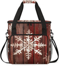 Xmas Snowflakes Coffee Maker Carrying Bag Retro Snowflakes Travel Storage Bag Compatible with K-Mini or K-Mini Plus Single Serve Coffee Brewer Carrying Case with Multiple Pockets &amp Shoulder Stra