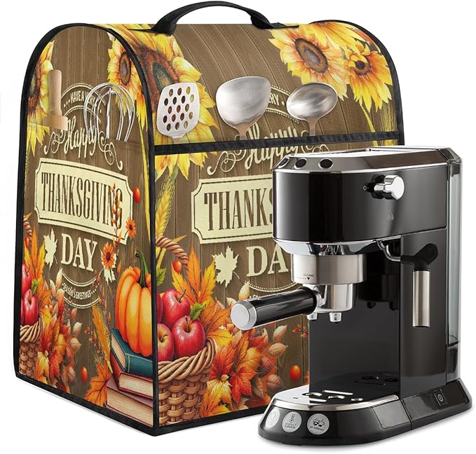 cfpolar Kitchen Aid Mixer Cover Compatible with 6-8 Quarts Thanksgiving Sunflower Pumpkin Apples Stand Mixer Cover Kitchen Aid Mixers Accessories Appliance Organizer Bag Dust Covers with Zipper Pocket