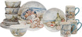 Coastal Landscape 16 Piece Ceramic Dinnerware Set – Service for 4 with Beach-Themed Dinner Plates Salad Plates Bowls &amp Mugs – Ocean-Inspired Tableware for Everyday or Coastal Entertaining