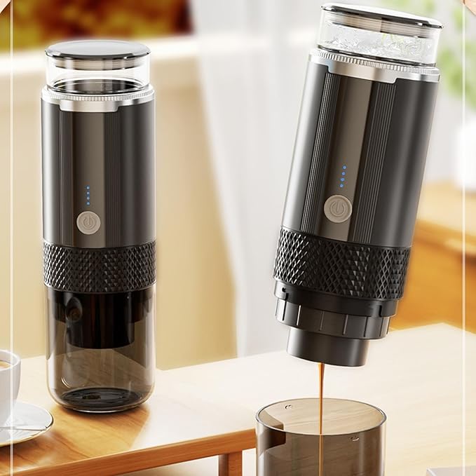 Portable Coffee Machine 170ml Cordless Electric Coffee Maker with 1200mAh Battery for Ground and Capsules Travel Camping Office