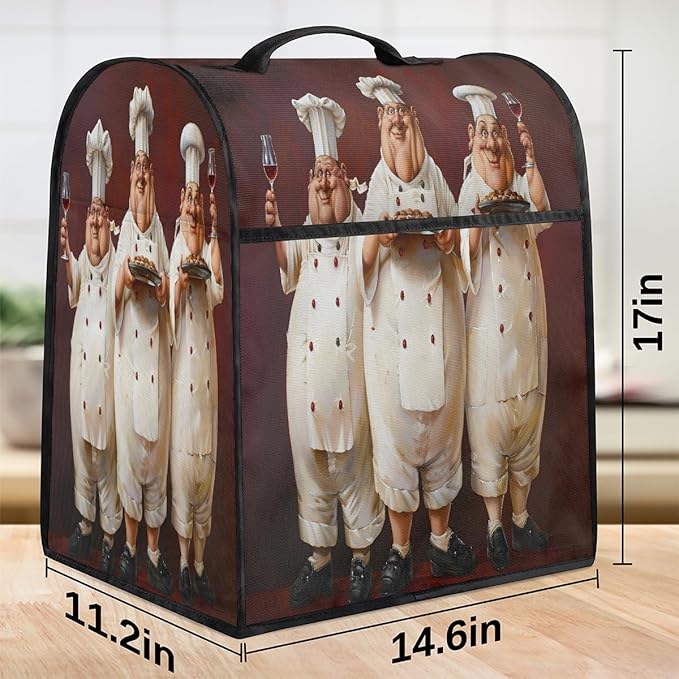 cfpolar Kitchen Aid Mixer Cover Compatible with 6-8 Quarts Red Chef White Fat Stand Mixer Cover Kitchen Aid Mixers Accessories Appliance Organizer Bag Dust Covers with Zipper Pocket