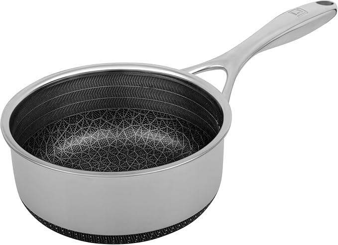 LIVWELL DiamondClad Nonstick Hybrid 1.5-Quart Saucepan with Lid - Kitchen Gifts - Pots and Pan Set Cookware - Medium Sauce Pan - Cooking and Dining - Sauce Pot with Lid - Stainless Steel Cookware Set