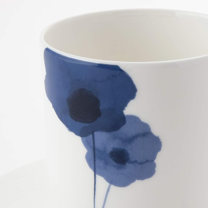 Narumi 52188-23246 Spring Field Dinnerware Set Blue Anemone Set of 2 6 Pieces Microwave Warm Dishwasher Safe Made in Japan Gift Box Included