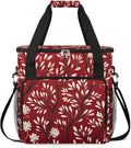 Leaves Printed Coffee Maker Carrying Bag Compatible with K-Mini or K-Mini Plus Portable Single Cup Coffee Maker Case with Pockets for K Cup Pods
