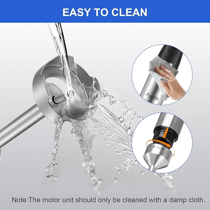 Immersion Blender 5 in 1 Handheld Blender 1500W 20 Speed Mode&ampTurbo Boost Heavy Duty Motor Electric Hand Blender with Chopper Whisk Frother Beaker for Baby Food Sauce Soup Aquox
