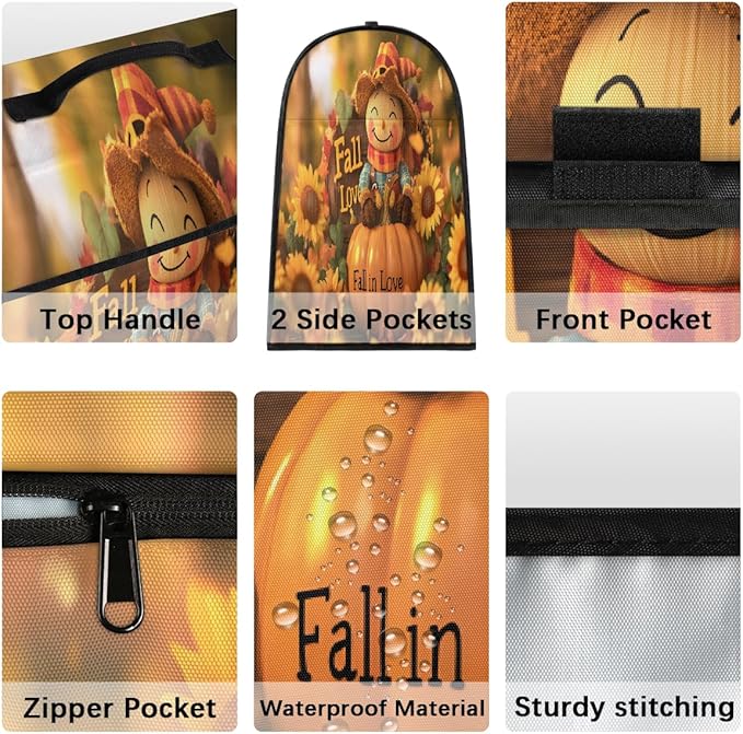 cfpolar Kitchen Aid Mixer Cover Compatible with 6-8 Quarts Pumpkin Scarecrow Sunflower Stand Mixer Cover Kitchen Aid Mixers Accessories Appliance Organizer Bag Dust Covers with Zipper Pocket